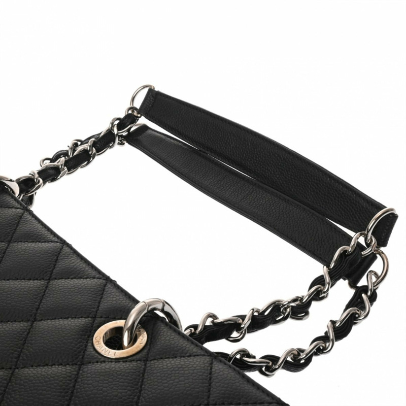 香奈兒 (CHANEL) 女士黑色 Grand Shopping Tote 購物手提包,貨號 A50995,魚子醬紋皮革,二手,A級,Ginzo-4