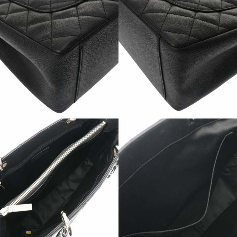 香奈兒 (CHANEL) 女士黑色 Grand Shopping Tote 購物手提包,貨號 A50995,魚子醬紋皮革,二手,A級,Ginzo-8