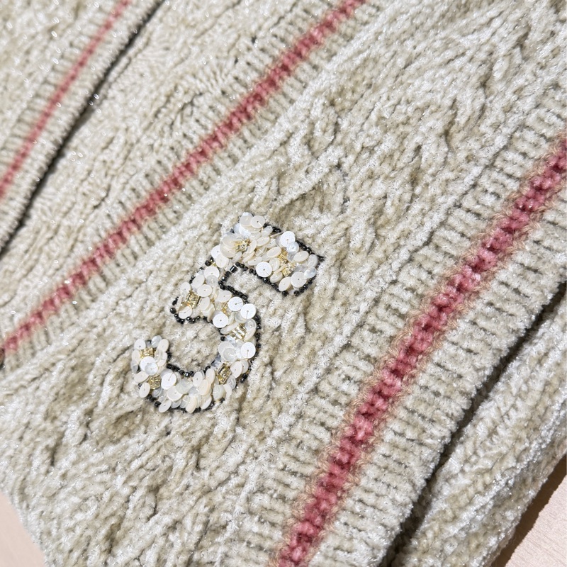 Chanel 香奈兒 針織背心｜米色粉線條｜金釦Logo｜9成新｜氣質百搭款-6