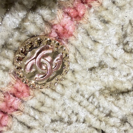 Chanel 香奈兒 針織背心｜米色粉線條｜金釦Logo｜9成新｜氣質百搭款-15