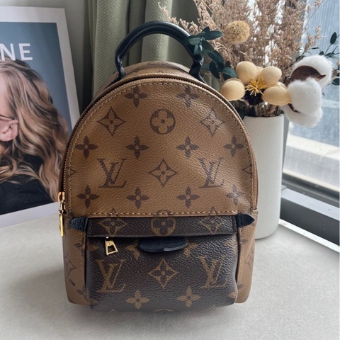 「JL精品代購」98新 LV 老花 拼色雙肩小書包