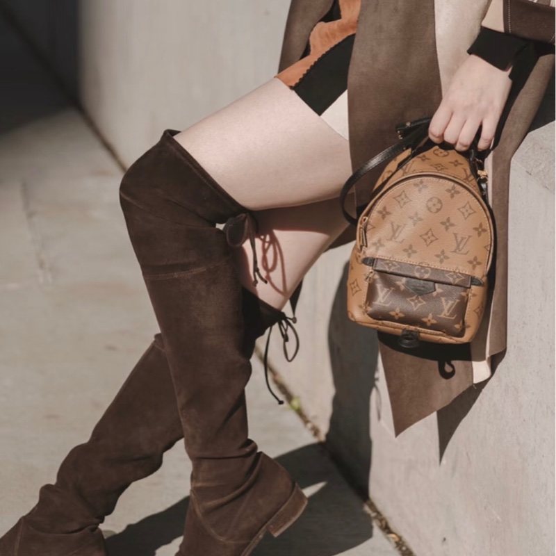 「JL精品代購」98新 LV 老花 拼色雙肩小書包-2