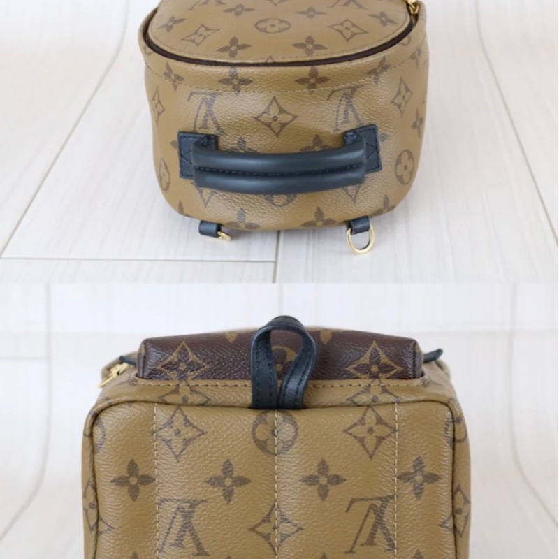 「JL精品代購」98新 LV 老花 拼色雙肩小書包-5