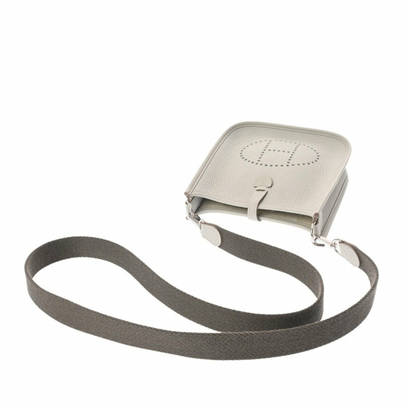 愛馬仕 Evelyne TPM 亞馬遜珍珠灰 C 字印記(約 2018 年)女士 Taurillon Clemence 單肩包 A 級二手 Ginzo-3