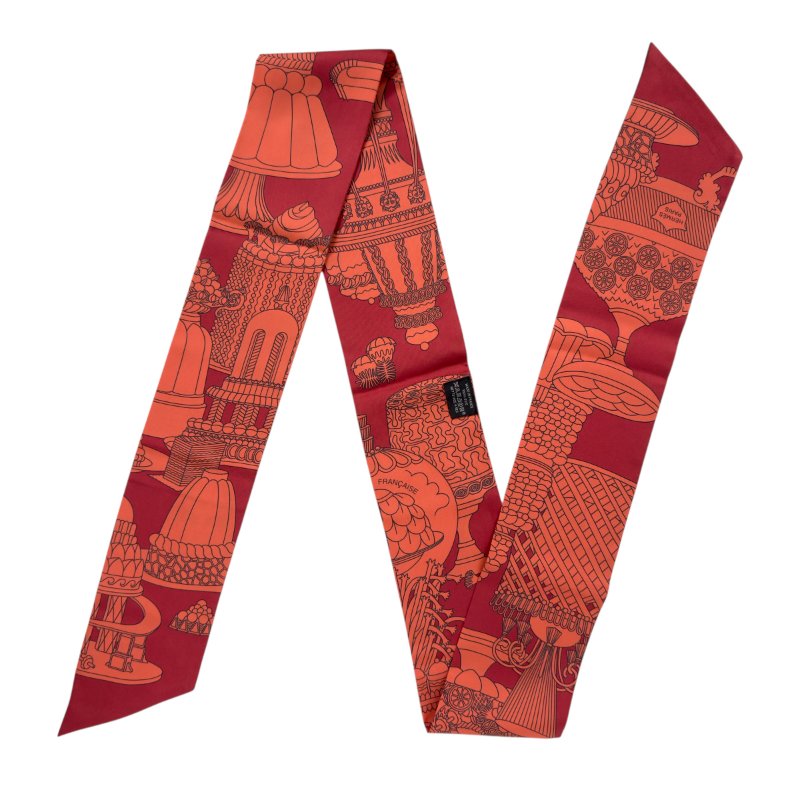 HERMES La Patisserie Francaise Maxi Twilly slim 法式甜點 長絲巾-0