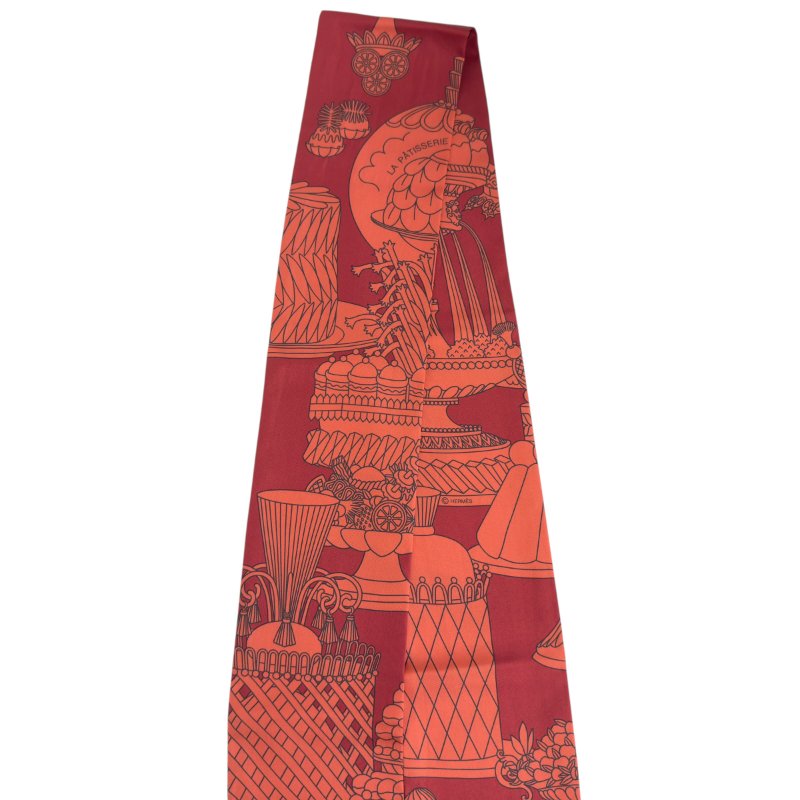 HERMES La Patisserie Francaise Maxi Twilly slim 法式甜點 長絲巾-2