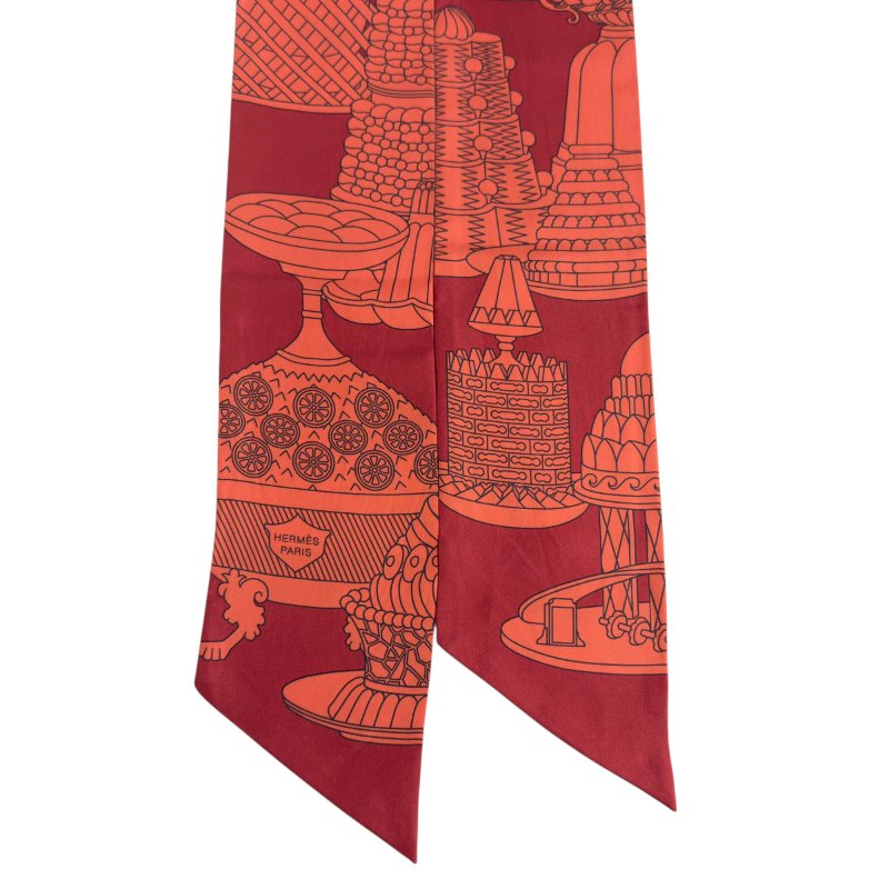 HERMES La Patisserie Francaise Maxi Twilly slim 法式甜點 長絲巾-3