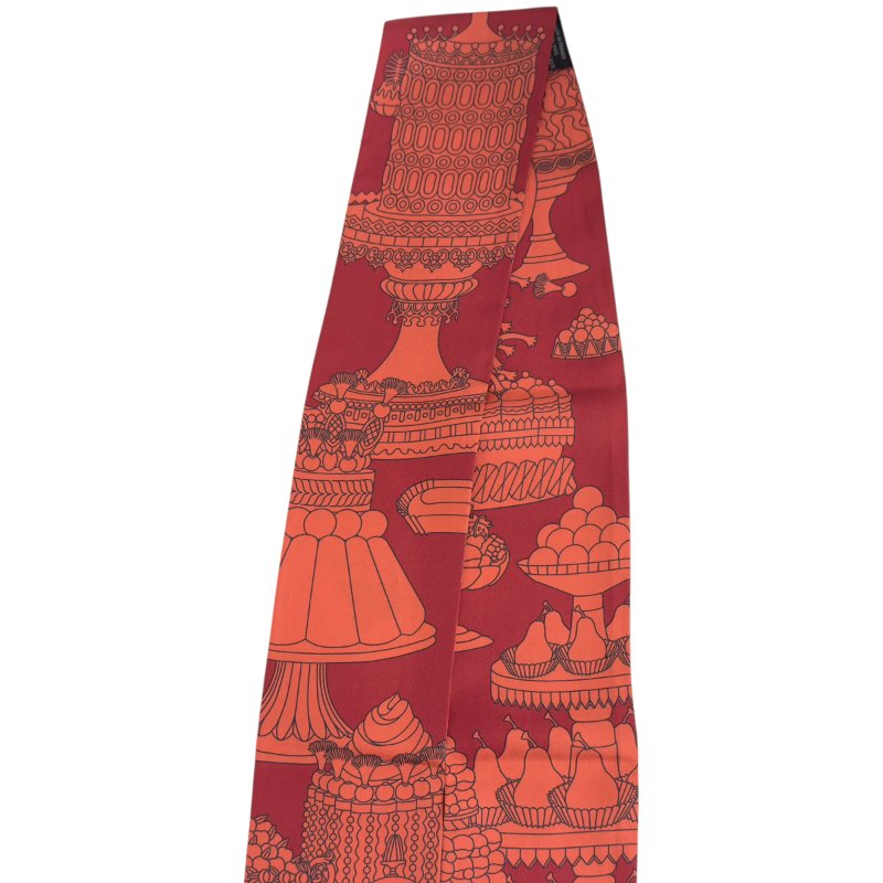 HERMES La Patisserie Francaise Maxi Twilly slim 法式甜點 長絲巾-4