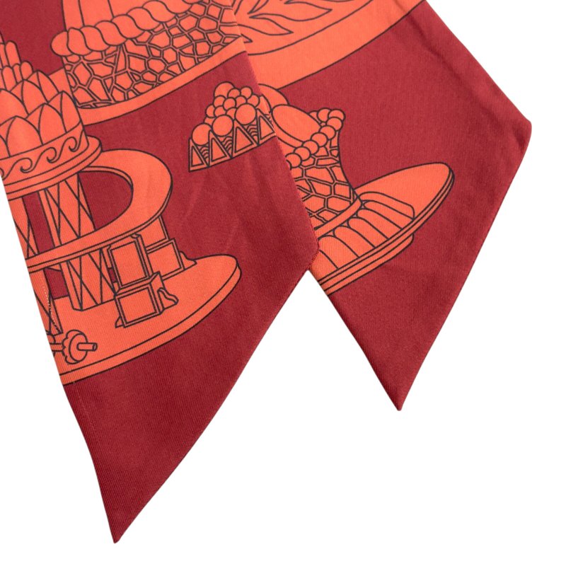 HERMES La Patisserie Francaise Maxi Twilly slim 法式甜點 長絲巾-6