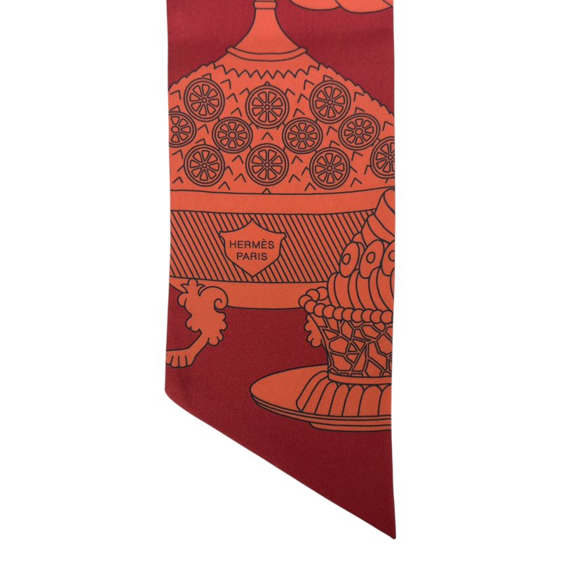 HERMES La Patisserie Francaise Maxi Twilly slim 法式甜點 長絲巾-7