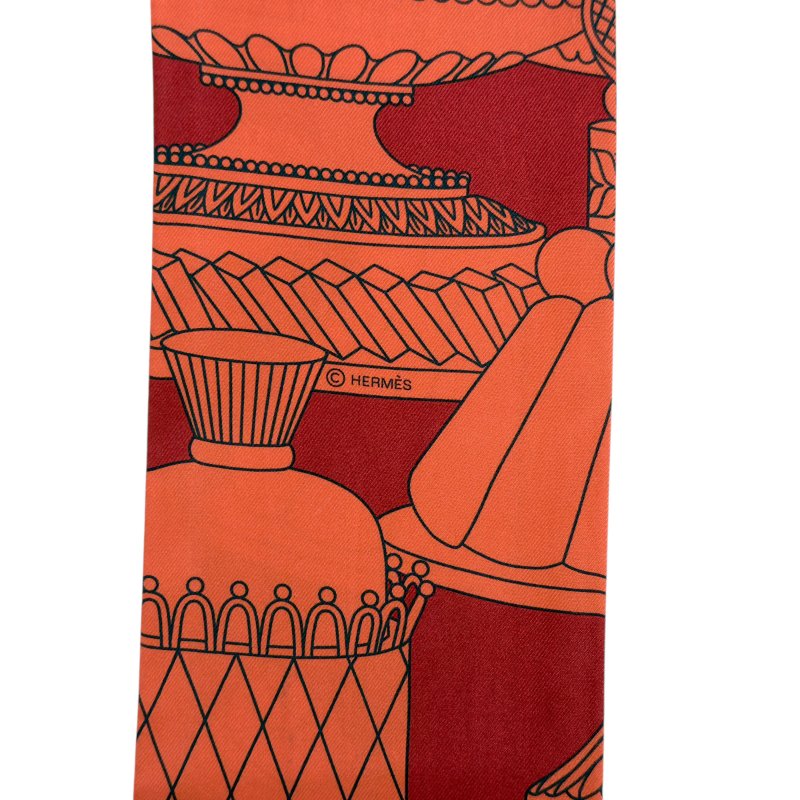 HERMES La Patisserie Francaise Maxi Twilly slim 法式甜點 長絲巾-9