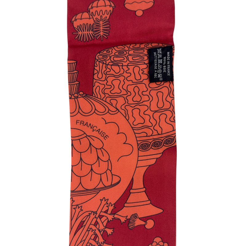 HERMES La Patisserie Francaise Maxi Twilly slim 法式甜點 長絲巾-10