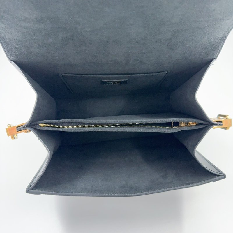 LV黑色金釦epi牛皮達芙妮MM肩側背包 M56141-9