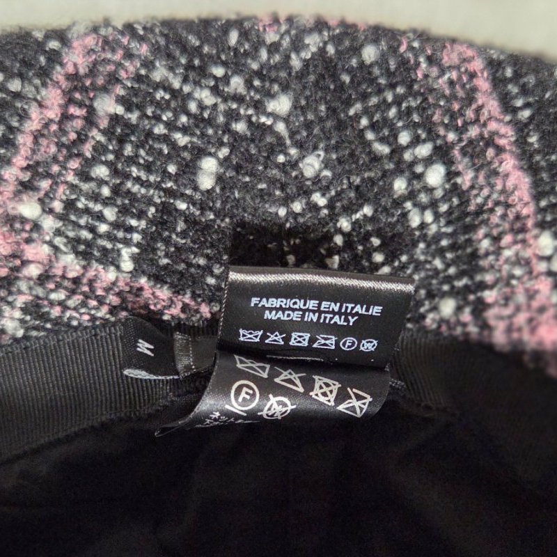 Chanel香奈兒雙C金屬logo黑底跳色輕毛呢漁夫帽/ 遮陽帽/ 休閒帽-7