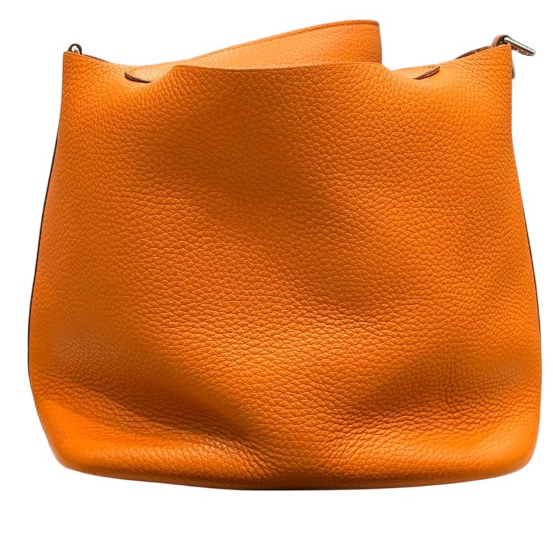 HERMES 愛馬仕 PICOTIN LOCK MM TC皮革 橘色 銀扣-3