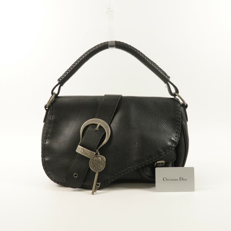 Dior 牛皮皮革Gaucho Saddle Bag銀扣肩背袋-9