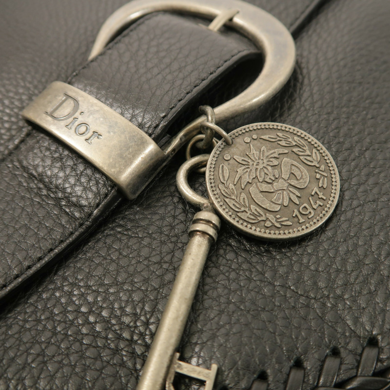 Dior 牛皮皮革Gaucho Saddle Bag銀扣肩背袋-19