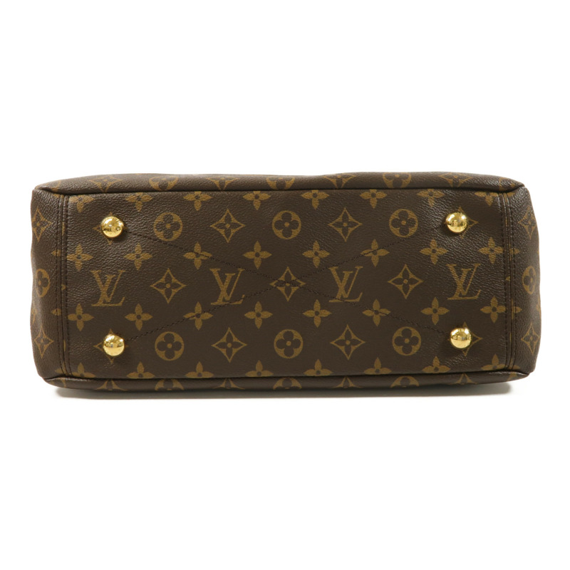 LOUIS VUITTON Monogram Pallas金扣手挽肩背兩用袋棕色/紅色-3