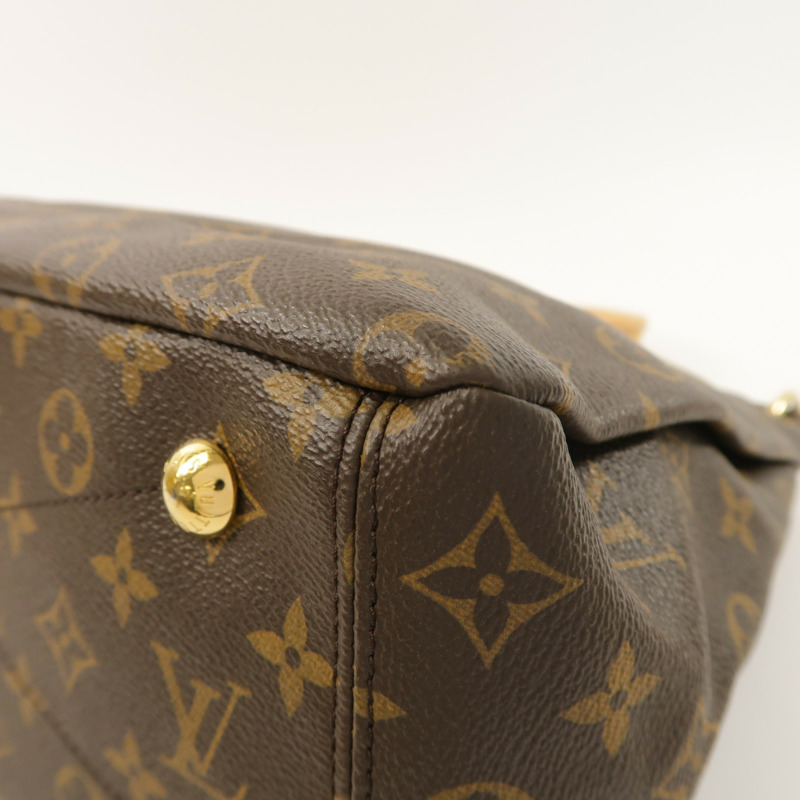 LOUIS VUITTON Monogram Pallas金扣手挽肩背兩用袋棕色/紅色-9