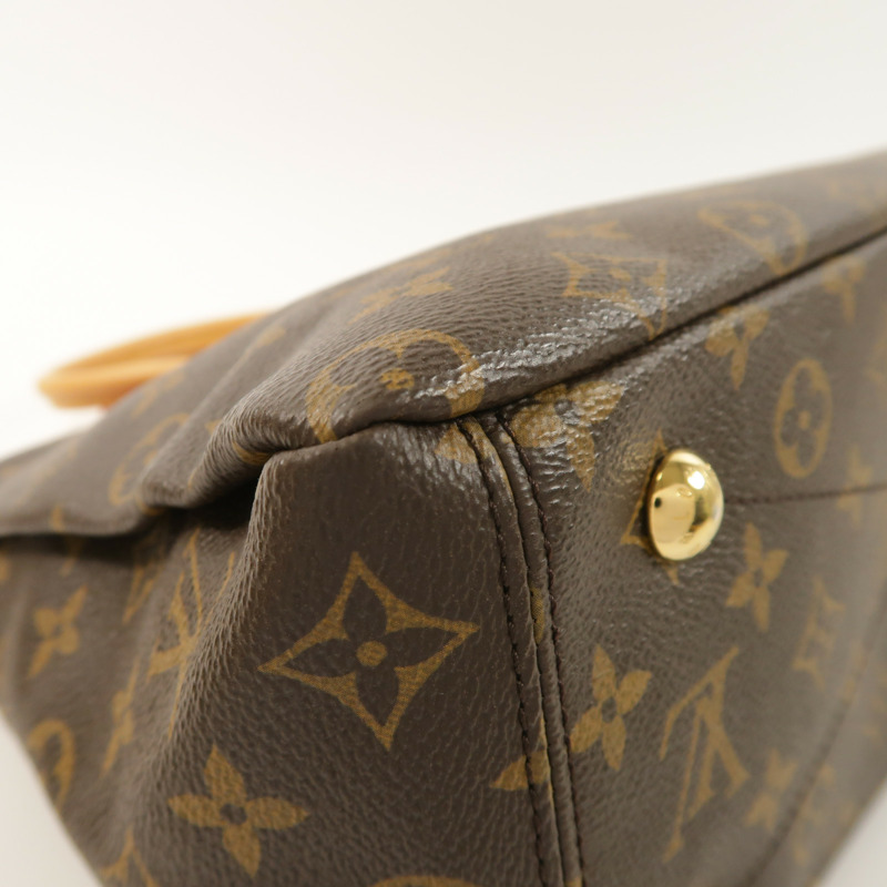 LOUIS VUITTON Monogram Pallas金扣手挽肩背兩用袋棕色/紅色-12