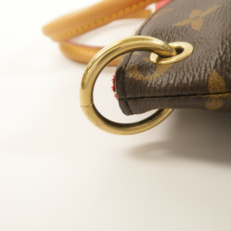 LOUIS VUITTON Monogram Pallas金扣手挽肩背兩用袋棕色/紅色-17