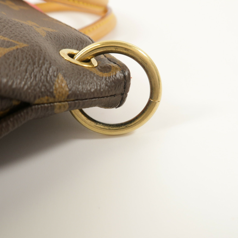 LOUIS VUITTON Monogram Pallas金扣手挽肩背兩用袋棕色/紅色-18