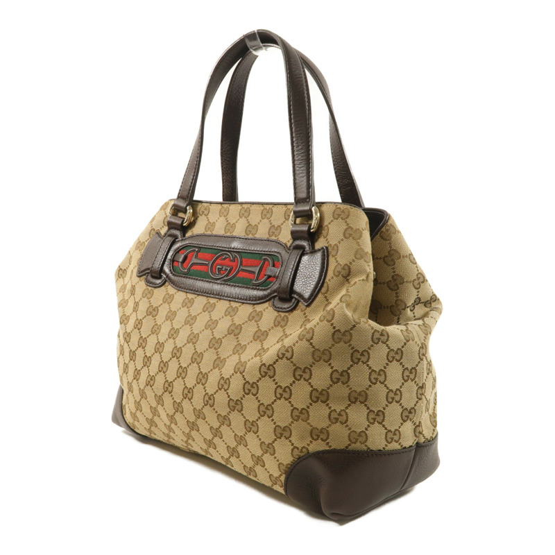 GUCCI 帆布Horsebit金扣手挽袋-2