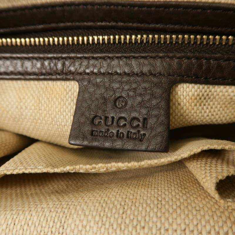 GUCCI 帆布Horsebit金扣手挽袋-5