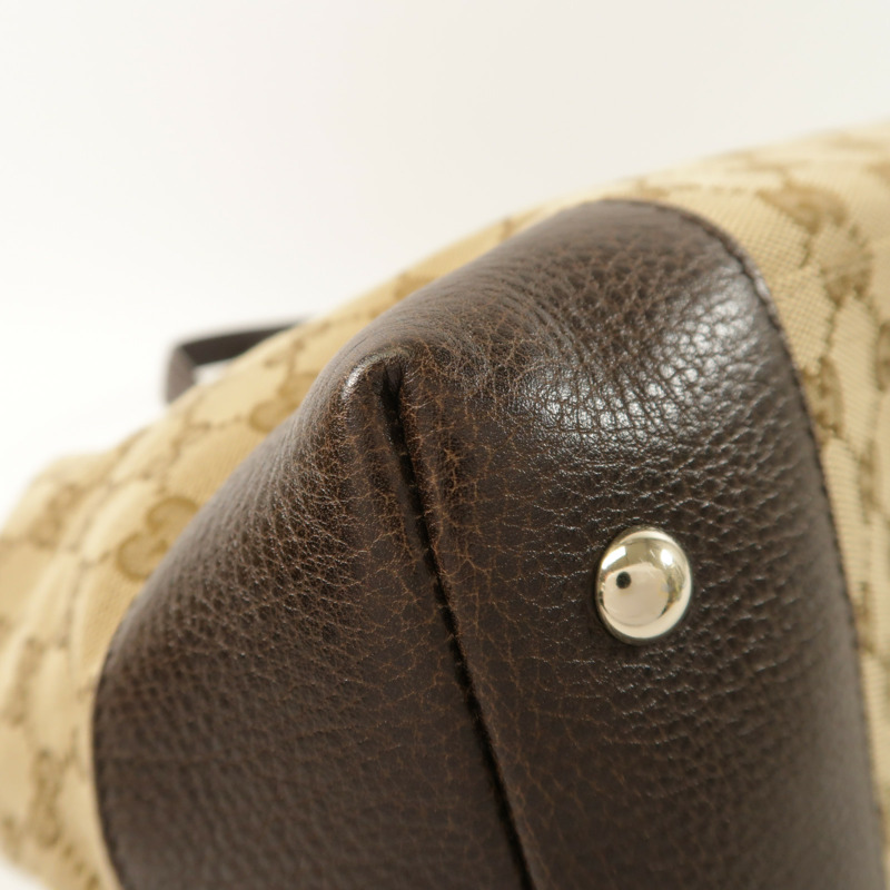 GUCCI 帆布Horsebit金扣手挽袋-12