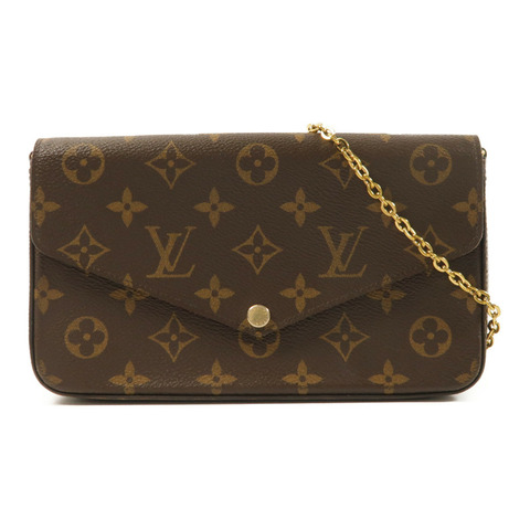 LOUIS VUITTON Monogram Felicie Pochette金扣鏈帶肩背袋