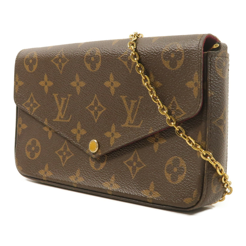 LOUIS VUITTON Monogram Felicie Pochette金扣鏈帶肩背袋-2