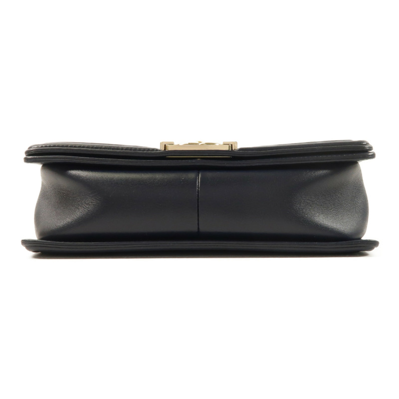 CHANEL 羊皮皮革Boy 25金扣鏈帶肩背袋-3