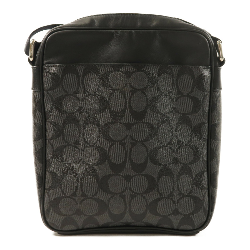 COACH 塗層帆布Charles Fight Bag銀扣肩背袋-1