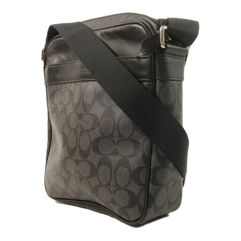 COACH 塗層帆布Charles Fight Bag銀扣肩背袋-2