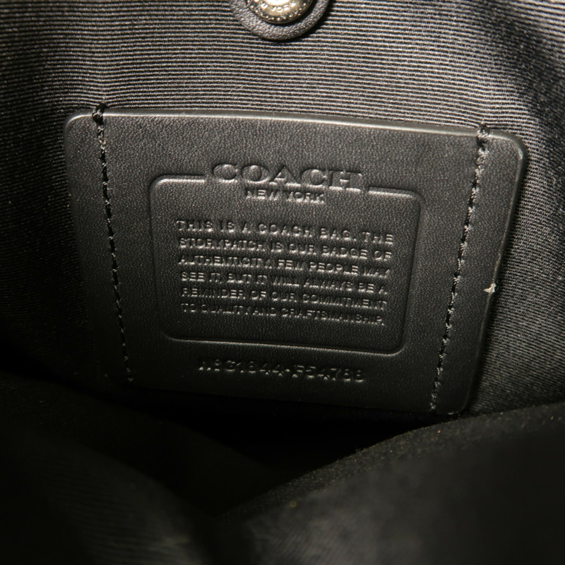 COACH 塗層帆布Charles Fight Bag銀扣肩背袋-5