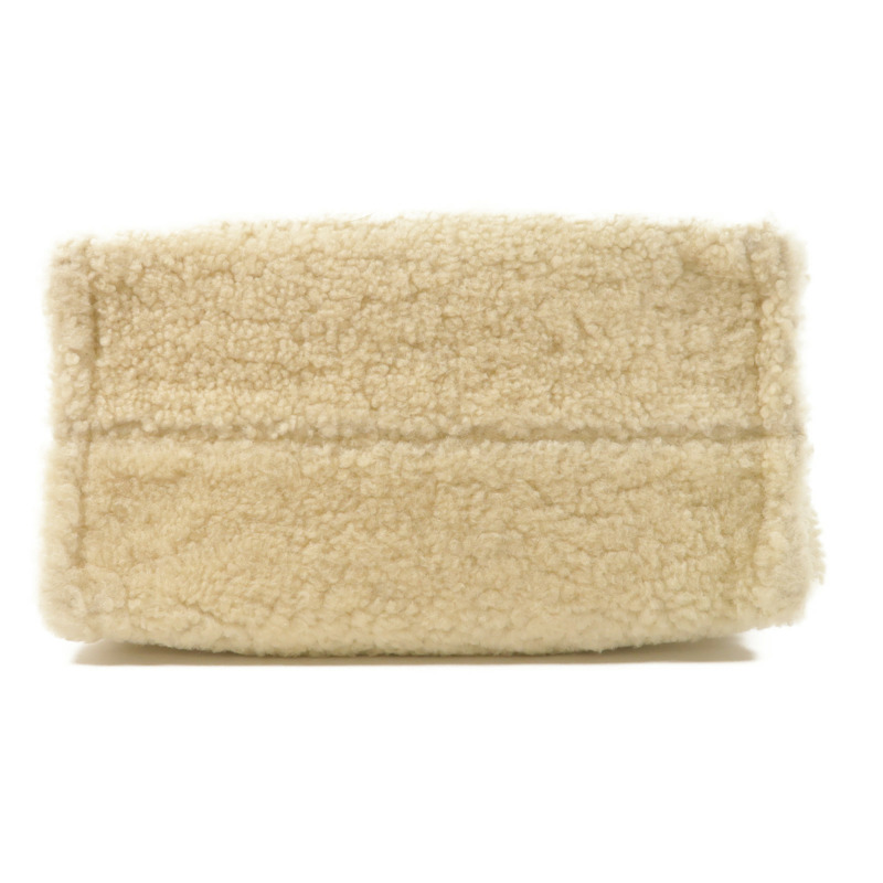 CELINE 羊毛/牛皮皮革Small Cabas Thais金扣手挽肩背兩用袋-3