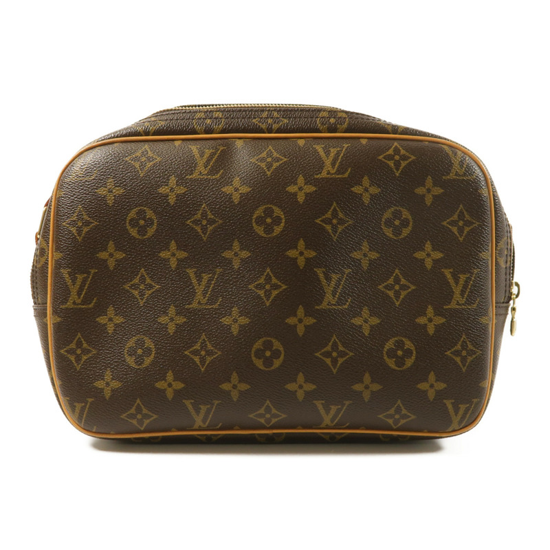 LOUIS VUITTON Monogram Reporter PM金扣肩背袋棕色-1