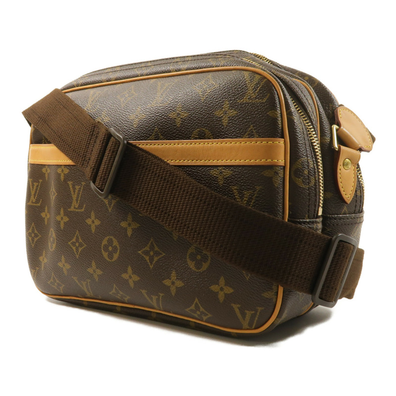 LOUIS VUITTON Monogram Reporter PM金扣肩背袋棕色-2