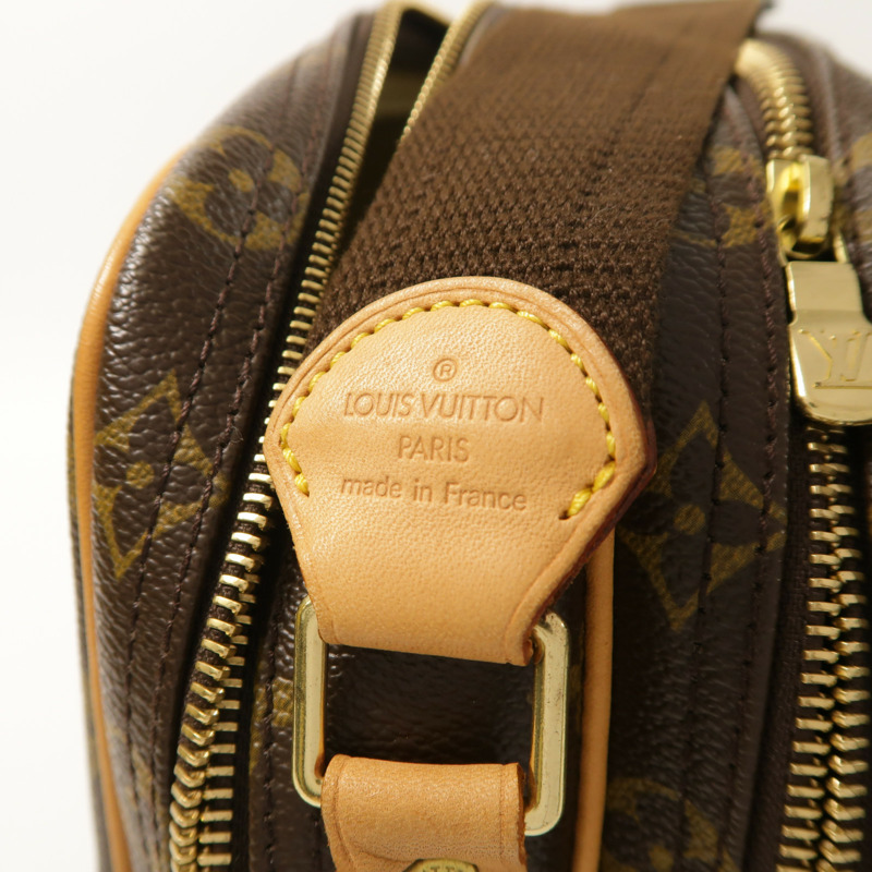 LOUIS VUITTON Monogram Reporter PM金扣肩背袋棕色-6