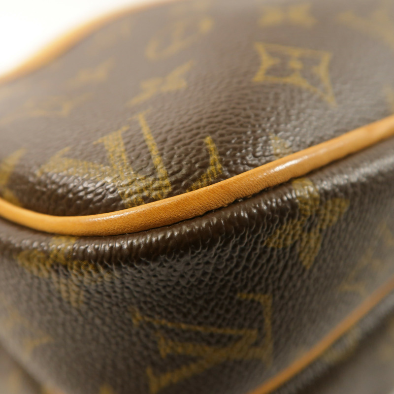 LOUIS VUITTON Monogram Reporter PM金扣肩背袋棕色-11