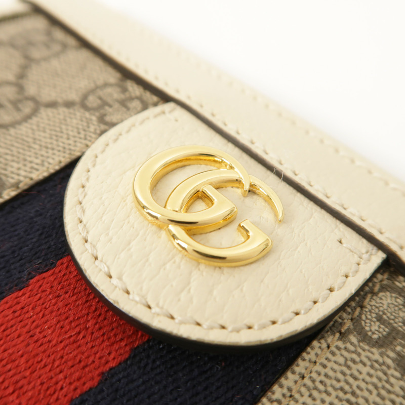 GUCCI 塗層帆布Ophidia GG金扣鏈帶肩背袋-8