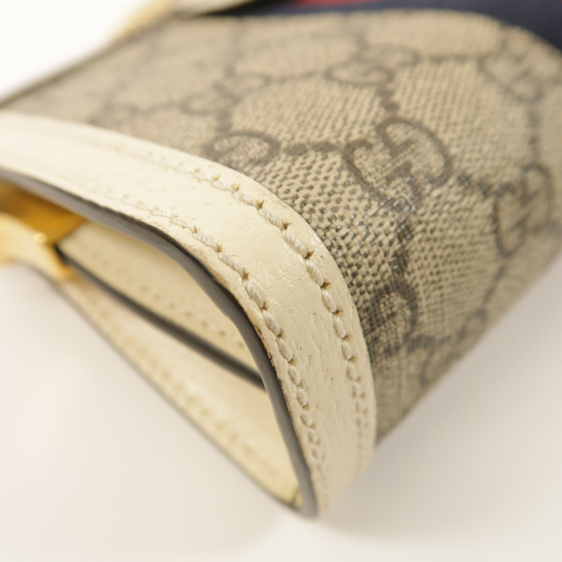 GUCCI 塗層帆布Ophidia GG金扣鏈帶肩背袋-10