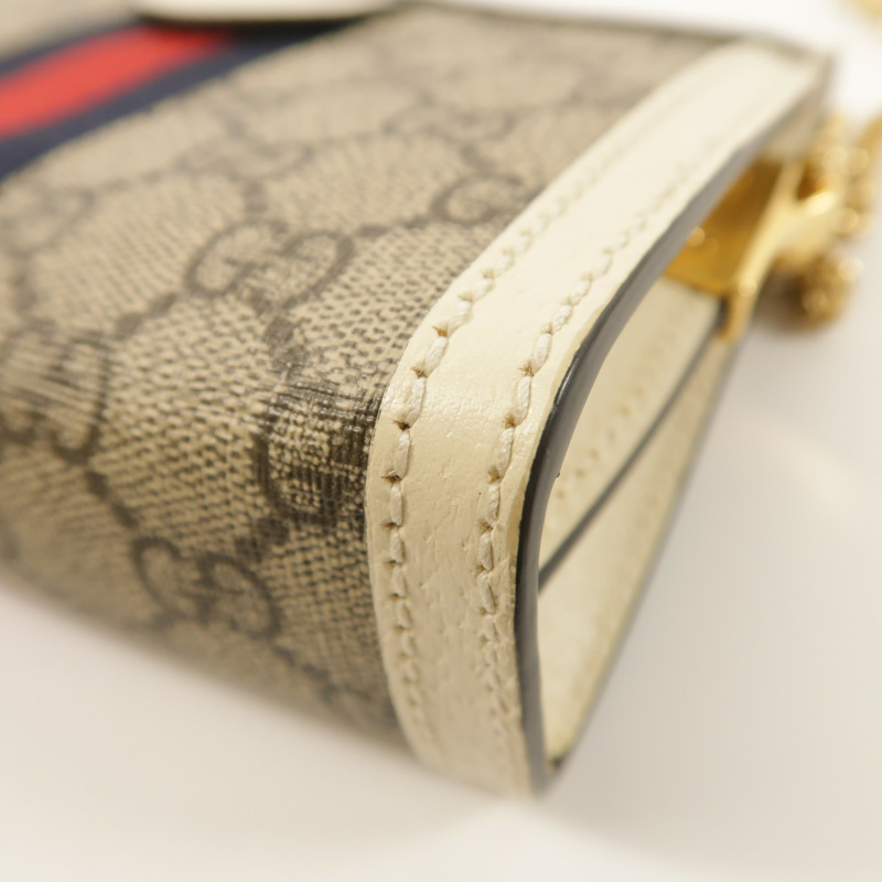 GUCCI 塗層帆布Ophidia GG金扣鏈帶肩背袋-11