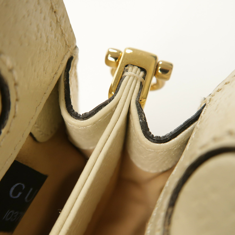 GUCCI 塗層帆布Ophidia GG金扣鏈帶肩背袋-16