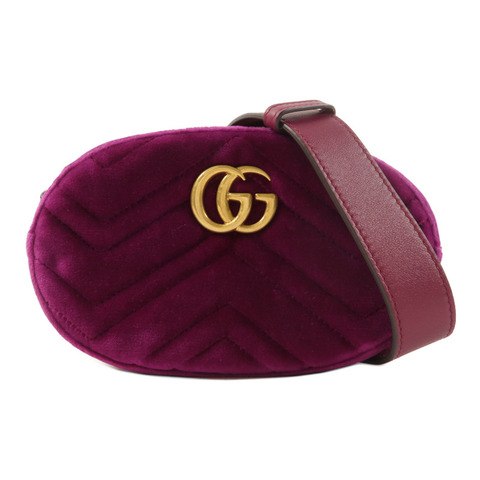 GUCCI 絨布GG Marmont Waist Bag金扣腰包