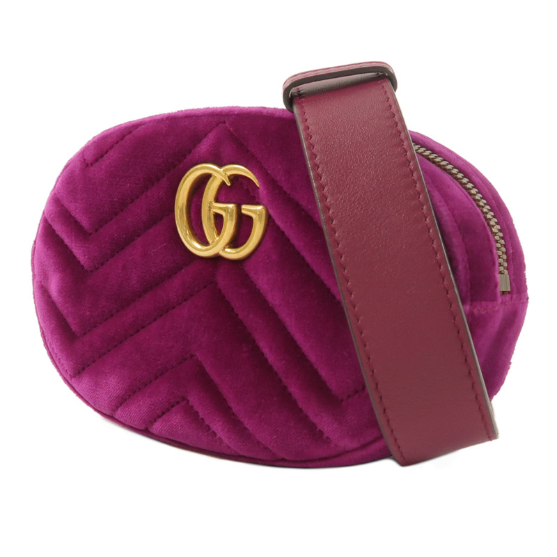 GUCCI 絨布GG Marmont Waist Bag金扣腰包-2
