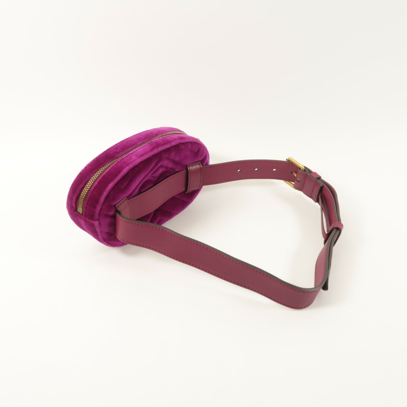 GUCCI 絨布GG Marmont Waist Bag金扣腰包-7