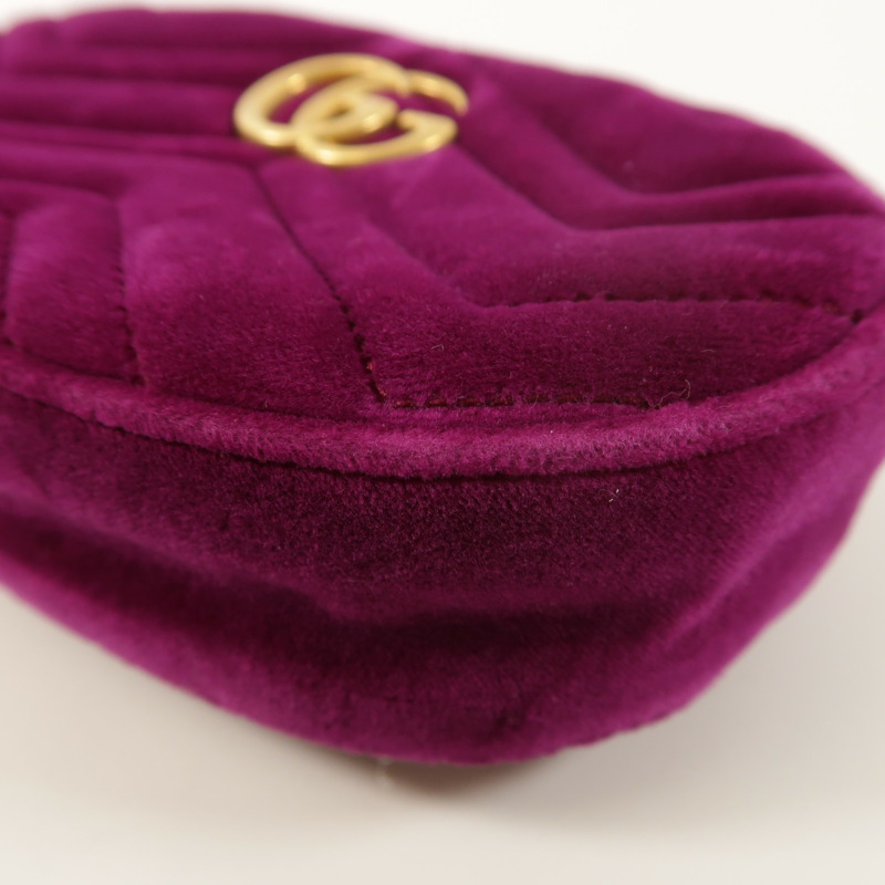 GUCCI 絨布GG Marmont Waist Bag金扣腰包-9