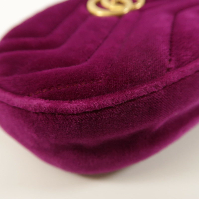 GUCCI 絨布GG Marmont Waist Bag金扣腰包-10