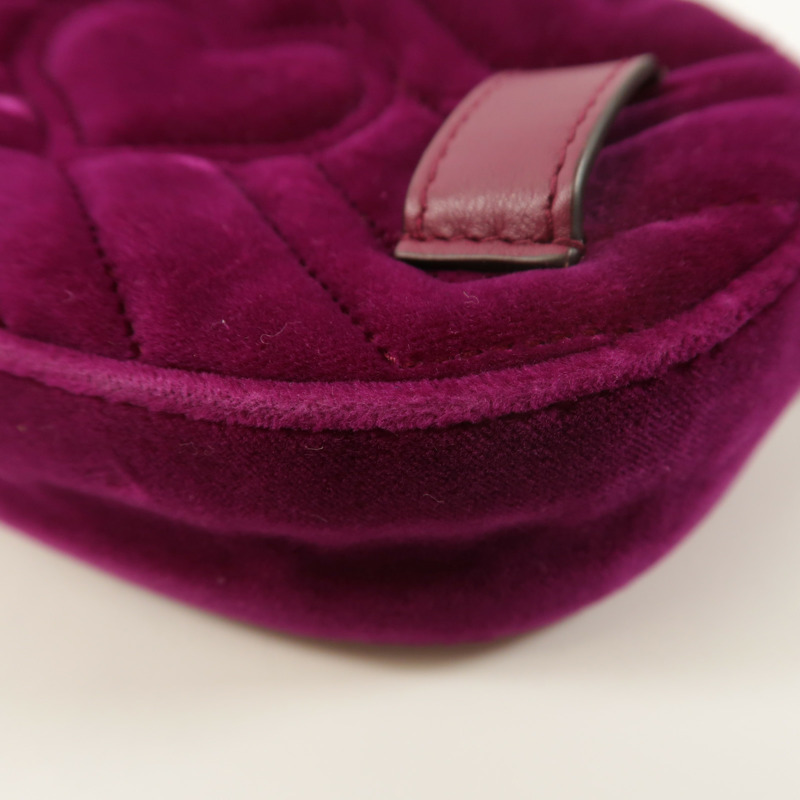 GUCCI 絨布GG Marmont Waist Bag金扣腰包-11